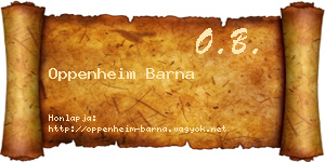 Oppenheim Barna névjegykártya